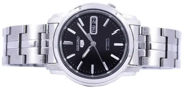 Alt view image 16 of 17 - Seiko 5 Automatic Black Dial Stainless Steel Mens Watch SNKK71