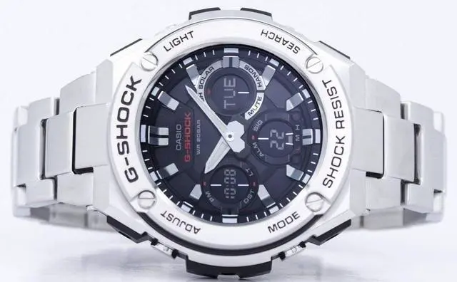 Alt view image 18 of 20 - Casio G-Shock G-Steel Solar Power Ana-Digi Watch GSTS110D-1A GST-S110D-1ACR