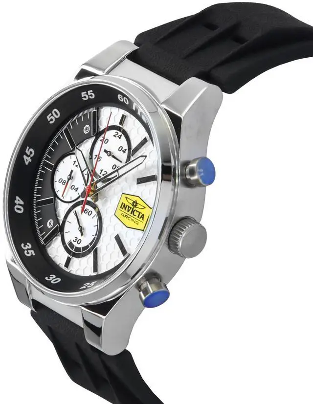 Alt view image 7 of 7 - Invicta Racing Chronograph Silicone Strap White Dial Quartz 47736 Men's Watch