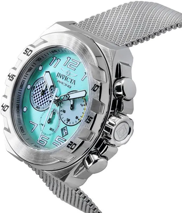 Alt view image 3 of 7 - Invicta Racing Chronograph Silicone Strap White Dial Quartz 47736 Men's Watch