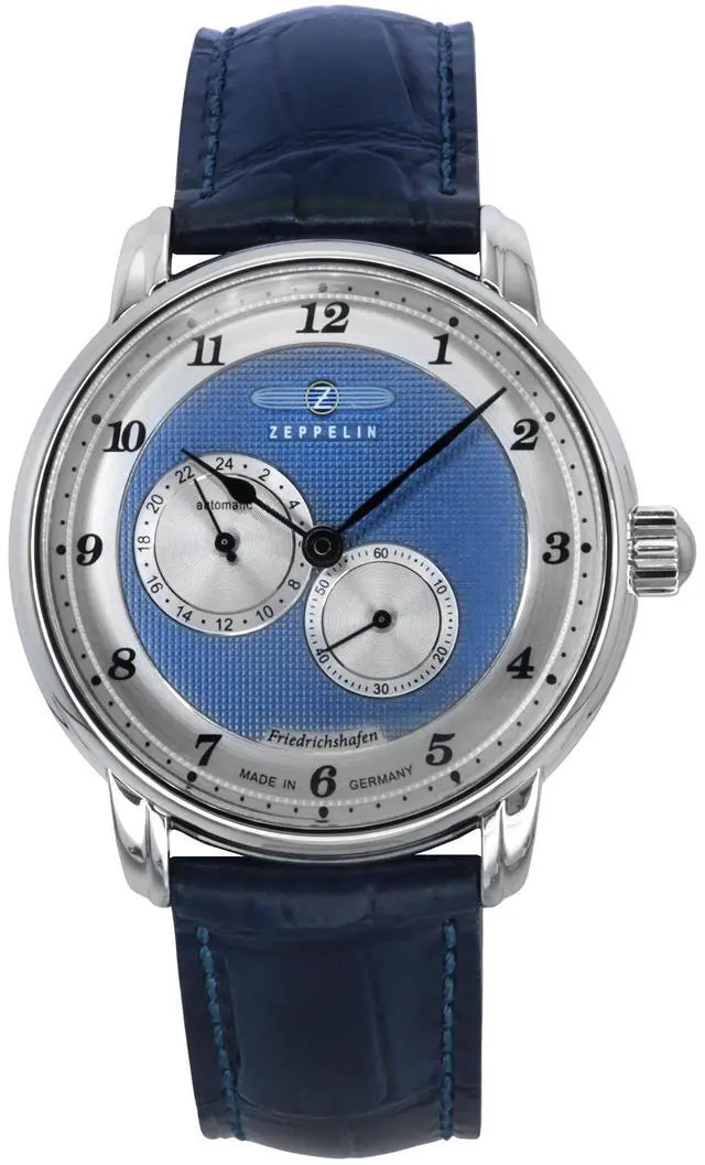 Main image of Zeppelin Friedrichshafen Leather Strap Blue Dial Automatic 85683 Men's Watch
