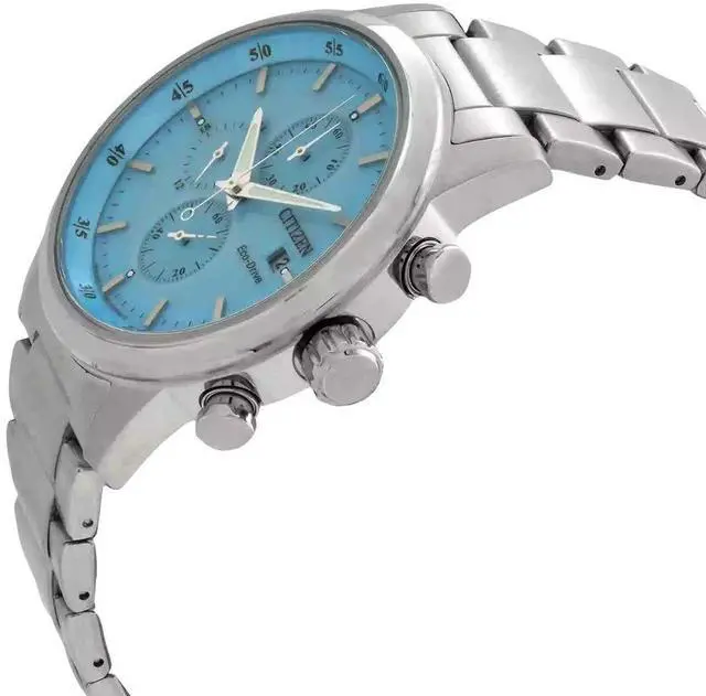 Alt view image 2 of 3 - Citizen Chronograph Blue Dial Eco-Drive 100M Men's Watch CA0748-80L