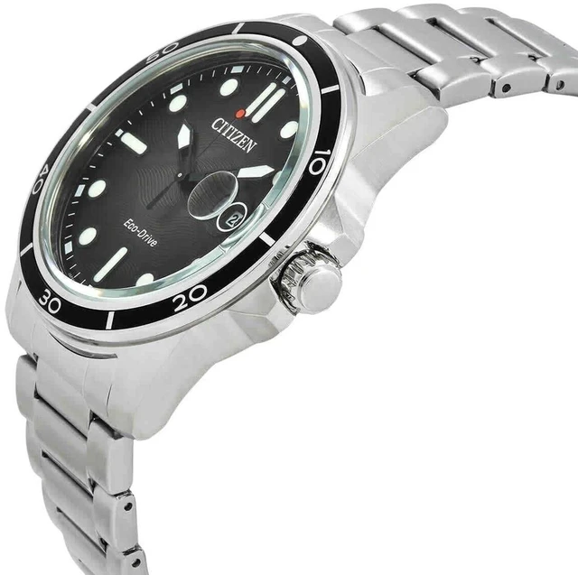 Alt view image 2 of 4 - Citizen Marine Stainless Steel Black Dial Eco-Drive AW1816-89E 100M Men's Watch