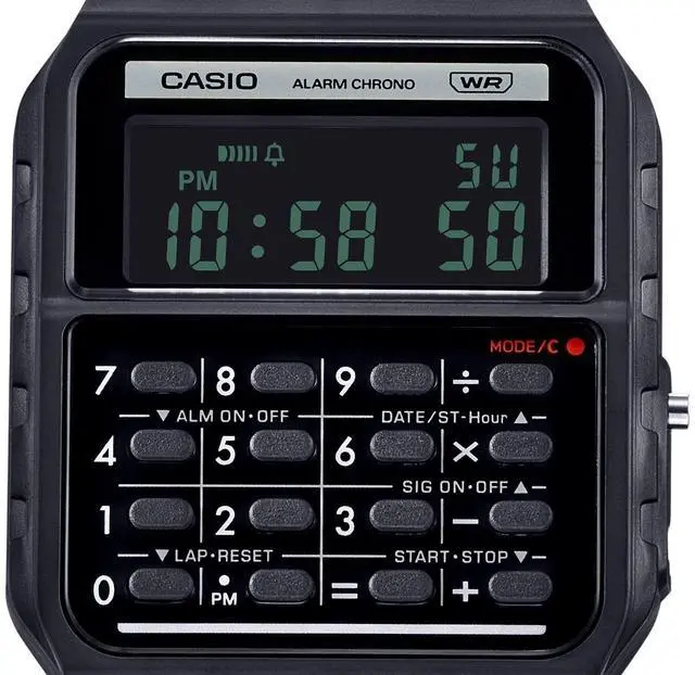 Alt view image 6 of 7 - Casio POP Vintage Black Dial Quartz Casual Unisex Watch CA-53WB-1B