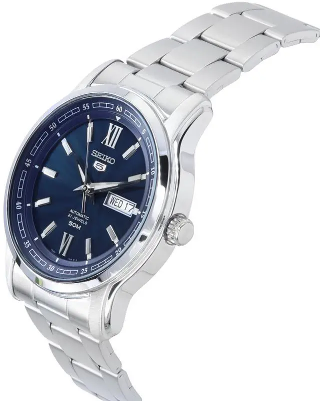 Alt view image 3 of 4 - Seiko 5 Analog Stainless Steel Blue Dial Automatic SNKP17K1 Men's Watch