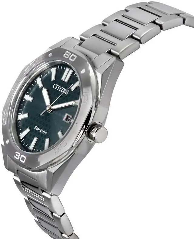 Alt view image 3 of 4 - Citizen Eco-Drive Stainless Steel Green Dial BM7630-80X 100M Men's Watch