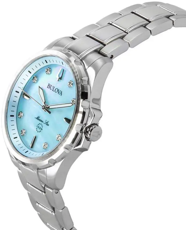 Alt view image 3 of 4 - Bulova Marine Mother Of Pearl Dial Quartz Casual 100 Women's Watch 96P248