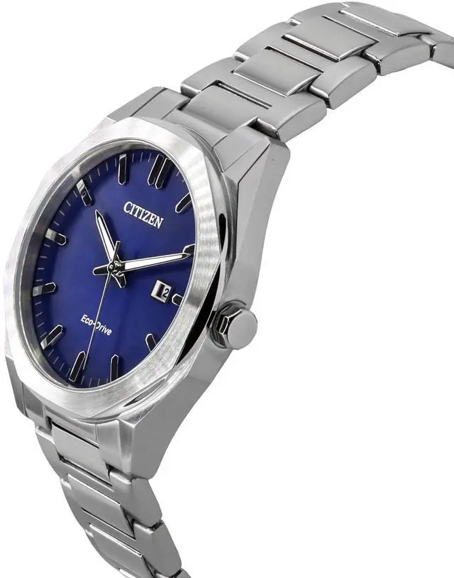 Alt view image 3 of 4 - Citizen Eco-Drive Stainless Steel Dark Blue Dial BM7600-81L 100M Men's Watch