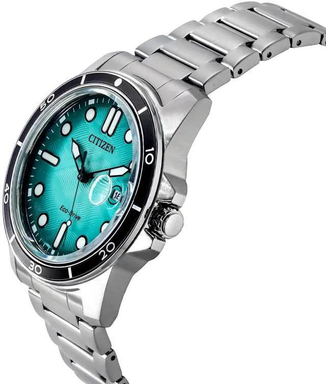 Alt view image 3 of 4 - Citizen Marine Eco-Drive Turquoise Dial Sports 100M Men's Watch AW1816-89L