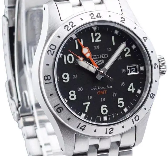 Alt view image 2 of 3 - Seiko 5 Sports Black Dial Automatic 100 Men's Watch SSK023K1