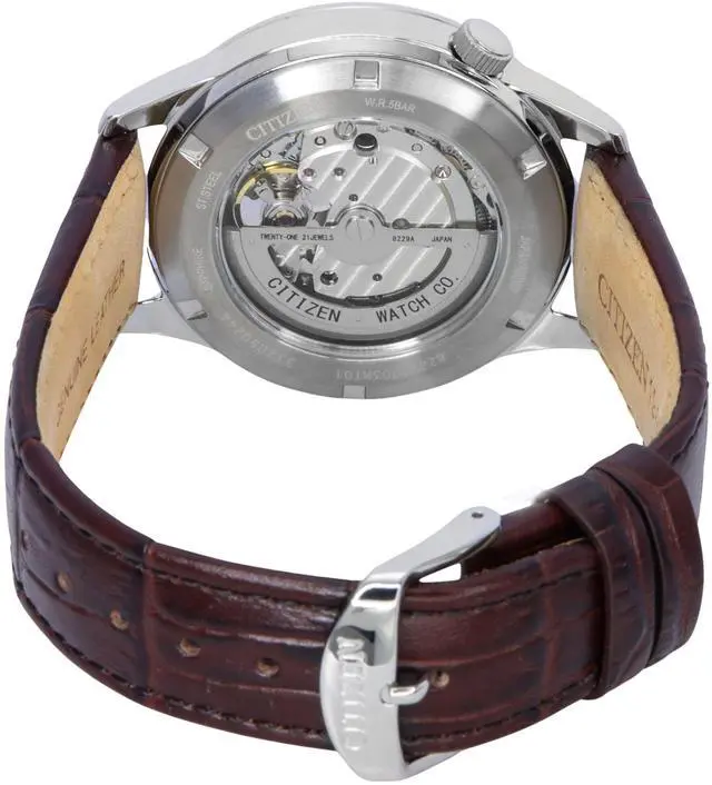 Alt view image 3 of 3 - Citizen Calf Leather Strap Ivory Dial Automatic NH9130-17A Men's Watch