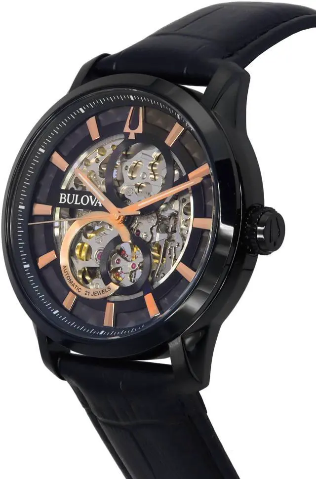 Alt view image 3 of 4 - Bulova Classic Sutton Black Skeleton Dial Automatic 98A283 Men's Watch