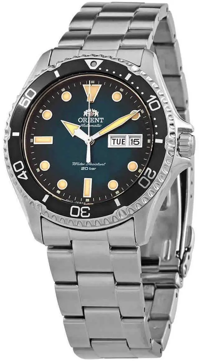 Alt view image 8 of 11 - Orient Men's Automatic Mechanical Watch with Steel Strap, 20 Bar Waterproof Men's Watch, Fashion Casual Sporty Luminous Men's Watch, Green