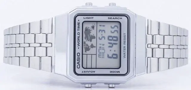 Alt view image 5 of 7 - Casio Alarm World Time Digital A500WA-7DF Men's Watch