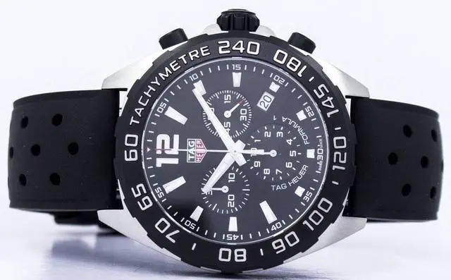Alt view image 9 of 11 - TAG HEUER MEN'S FORMULA-1 43MM BLACK RUBBER BAND QUARTZ WATCH CAZ1010.FT8024