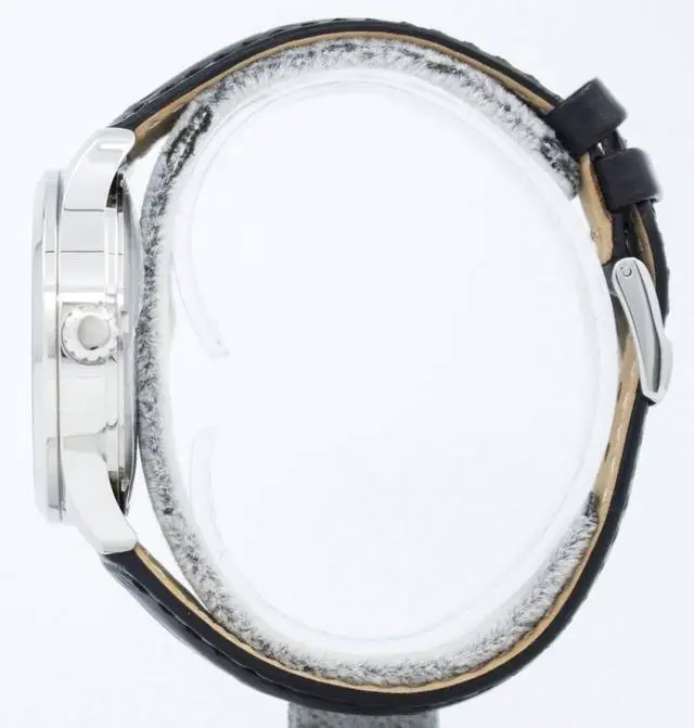 Alt view image 6 of 10 - Men's Citizen Automatic Black Leather Strap Watch NH8350-08E
