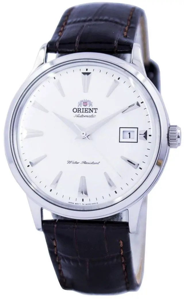 Alt view image 4 of 9 - orient men's '2nd gen. bambino ver. 1' japanese automatic stainless steel and leather dress watch, color:brown model: fac00005w0
