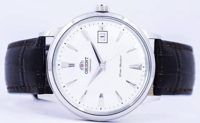 Alt view image 7 of 9 - orient men's '2nd gen. bambino ver. 1' japanese automatic stainless steel and leather dress watch, color:brown model: fac00005w0