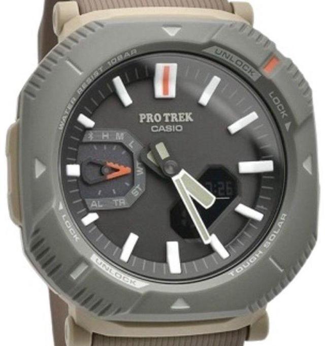 Alt view image 2 of 3 - Casio Pro Trek Grey Dial Solar Sports 100M Unisex Watch PRJ-B001-5