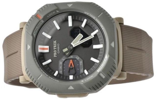 Alt view image 3 of 3 - Casio Pro Trek Grey Dial Solar Sports 100M Unisex Watch PRJ-B001-5