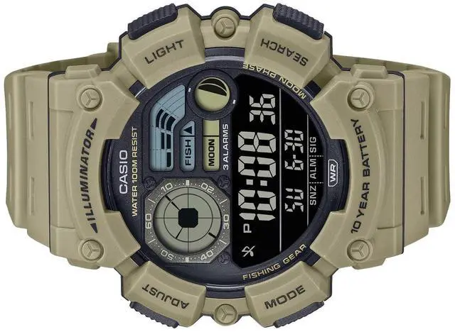 Alt view image 3 of 3 - Casio Digital Resin Strap Quartz WS-1500H-5BV 100M Men's Watch