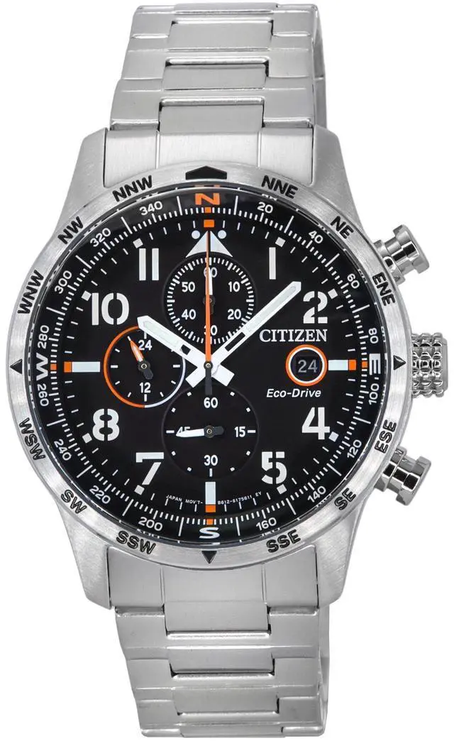 Alt view image 6 of 7 - Citizen Eco-Drive Chronograph Black Dial 100M Men's Watch CA0790-83E