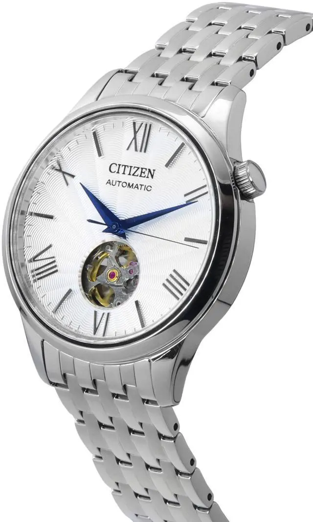 Alt view image 2 of 3 - Citizen Stainless Steel Open Heart Silver Dial Automatic NH9130-84A Men's Watch