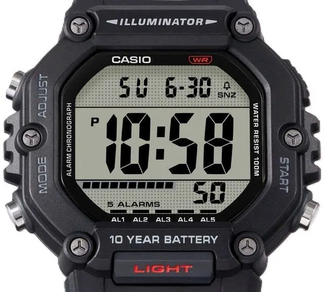 Alt view image 2 of 4 - Casio Digital Resin Strap Quartz AE-1600H-8BV 100M Men's Watch