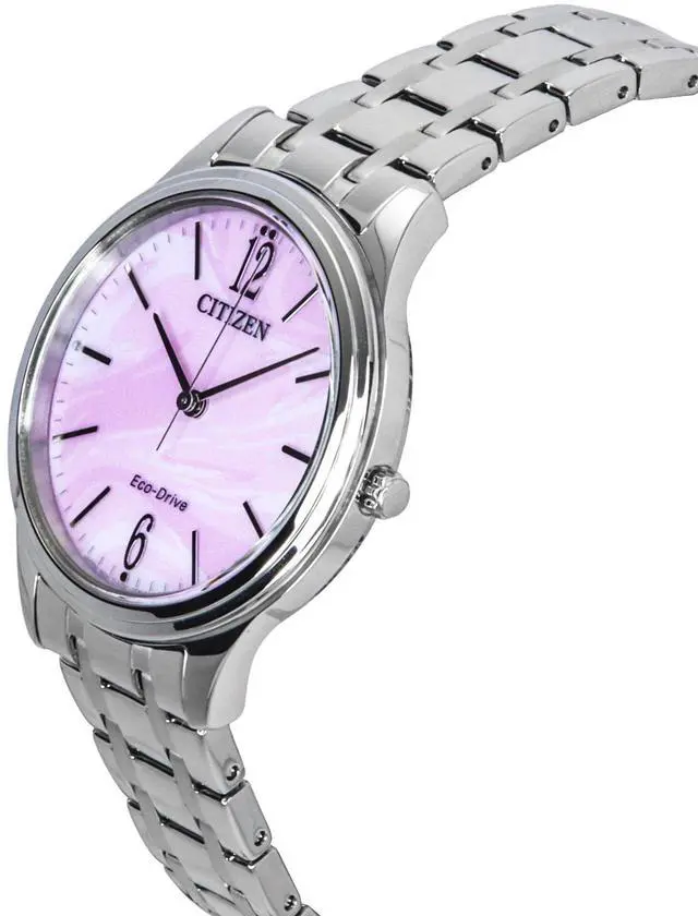 Alt view image 2 of 3 - Citizen Elegance Stainless Steel Pink Dial Eco-Drive EM0411-71X Women's Watch