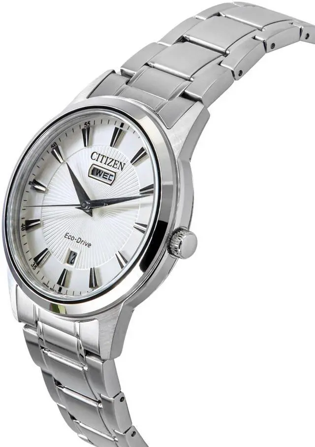 Alt view image 2 of 3 - Citizen Eco-Drive Stainless Steel White Dial AW0100-86B Men's Watch