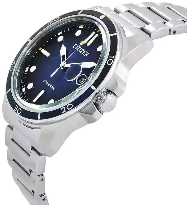 Alt view image 2 of 3 - Citizen Marine Stainless Steel Blue Dial Eco-Drive AW1810-85L 100M Men's Watch