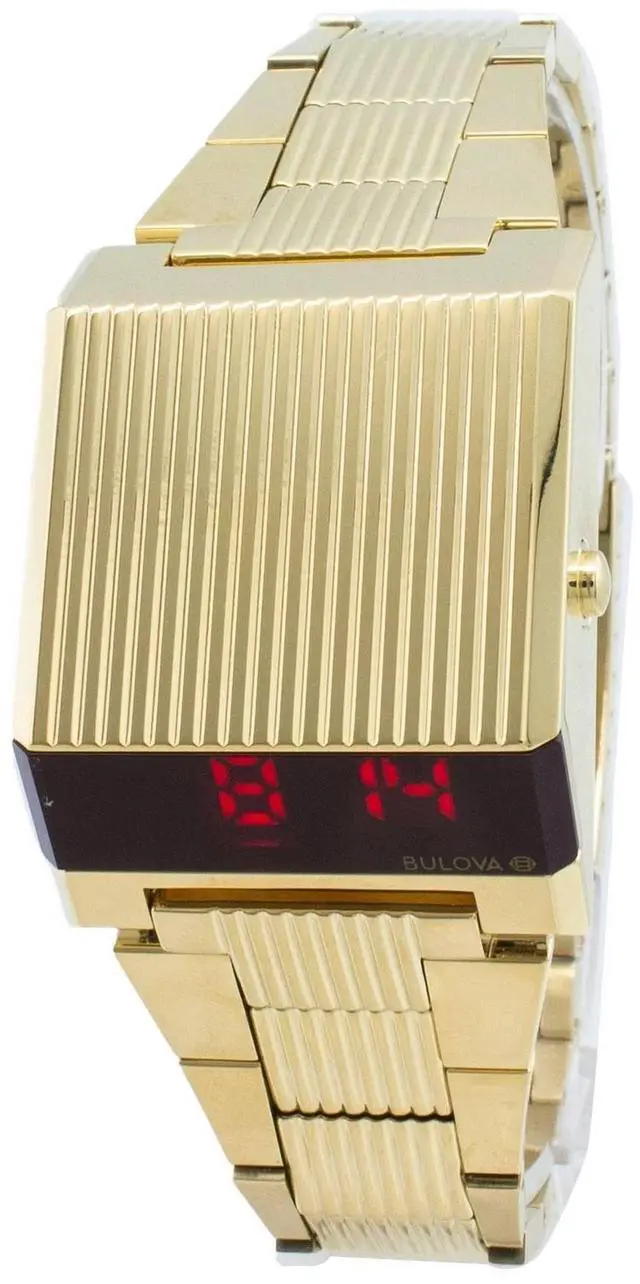 Alt view image 3 of 5 - Bulova Computron Digital Gold-Tone Mens Watch