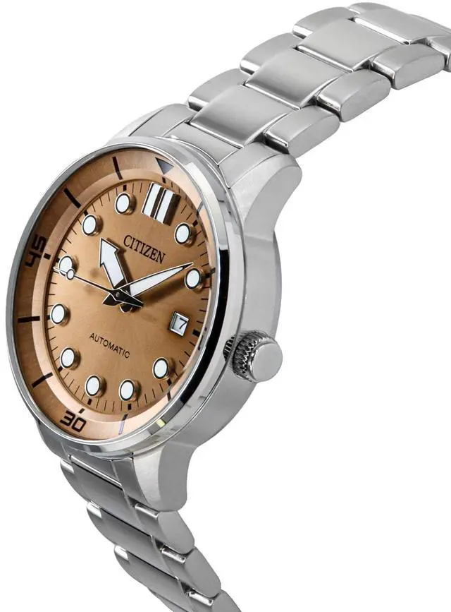 Alt view image 3 of 4 - Citizen Stainless Steel Bronze Dial Automatic NJ0191-83X 100M Men's Watch