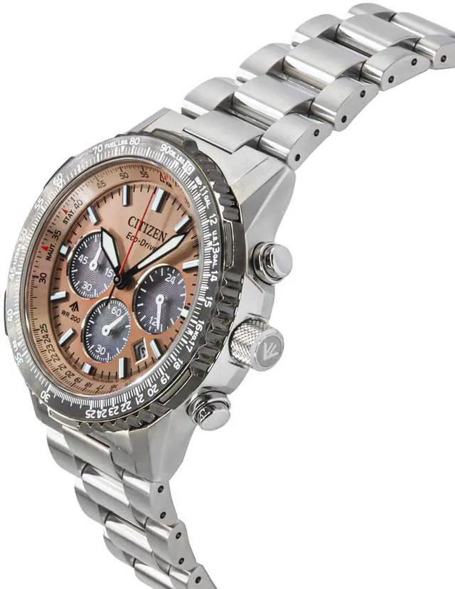 Alt view image 7 of 7 - Citizen Chronograph Brown Dial Eco-Drive Diver's 200M Men's Watch CA4664-60X