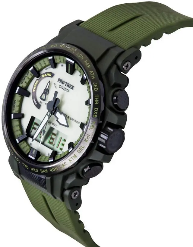Alt view image 4 of 5 - Casio Pro Trek White Dial Solar Sports 100M Men's Watch PRW-61LD-3