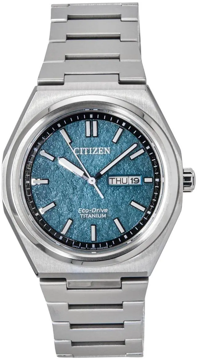Main image of Citizen Zenshin Super Titanium Green Dial Eco-Drive AW0130-85X 100M Men's Watch