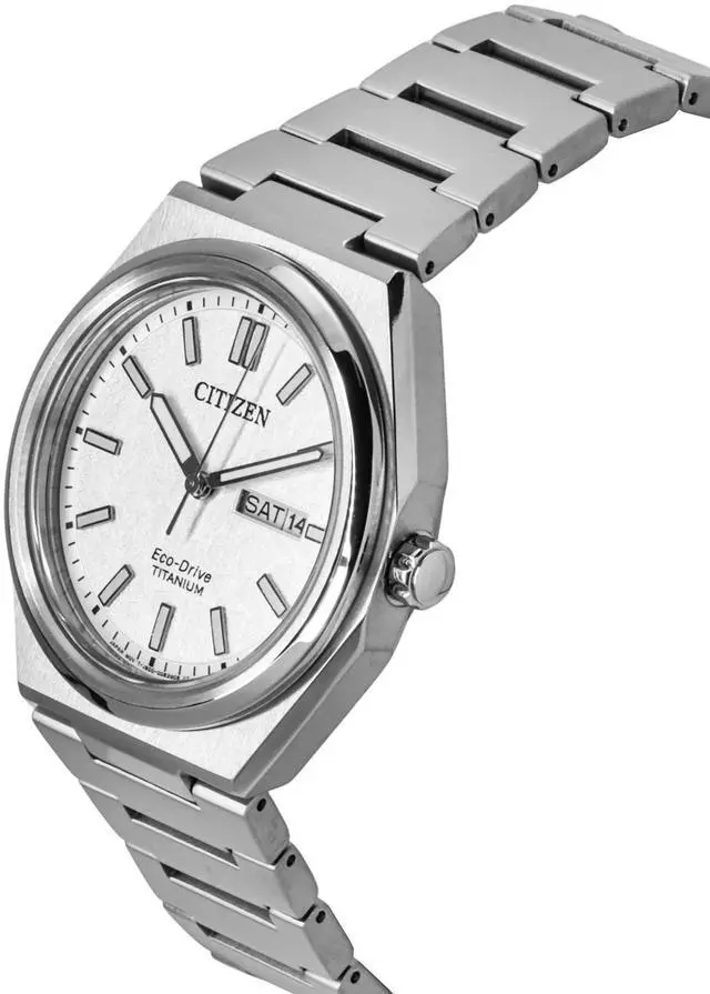 Alt view image 3 of 4 - Citizen Zenshin Super Titanium White Dial Eco-Drive AW0130-85A 100M Men's Watch