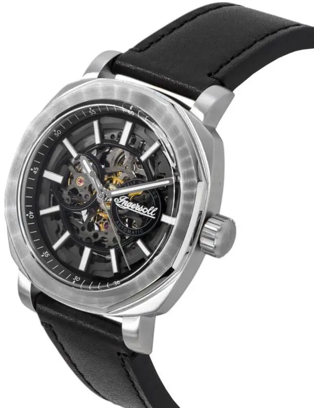 Alt view image 3 of 4 - Ingersoll The Outrider Black Skeleton Dial Automatic Casual Men's Watch I16401