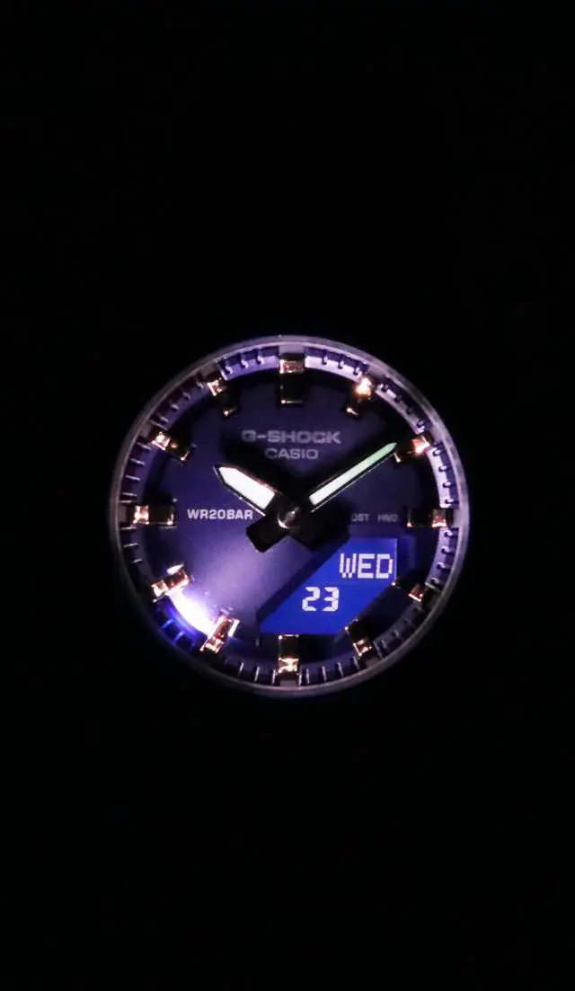 Alt view image 3 of 7 - Casio G-Shock Analog Digital White Dial Quartz 200M Women's Watch GMA-P2100M-7A