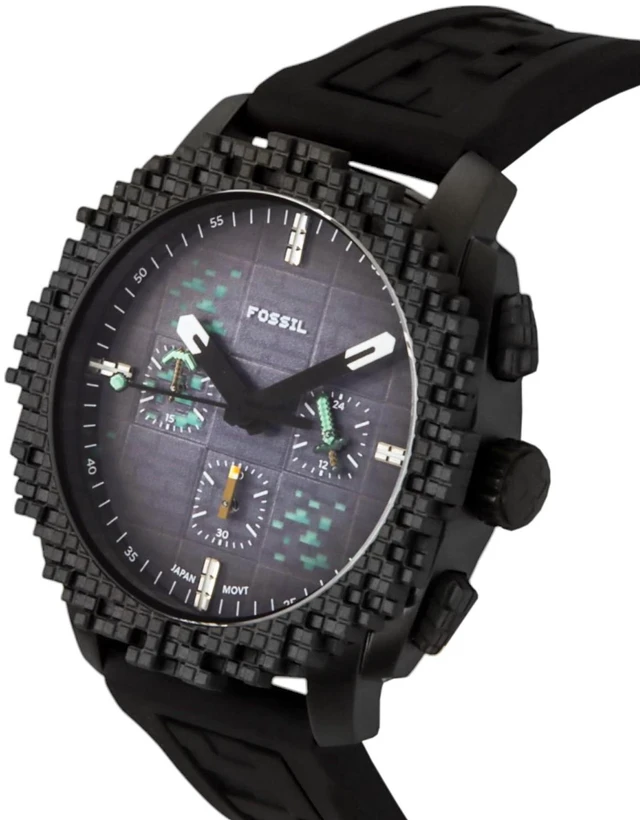 Alt view image 3 of 4 - Fossil Minecraft Deepslate Chronograph Black Dial Quartz Men's Watch LE1205