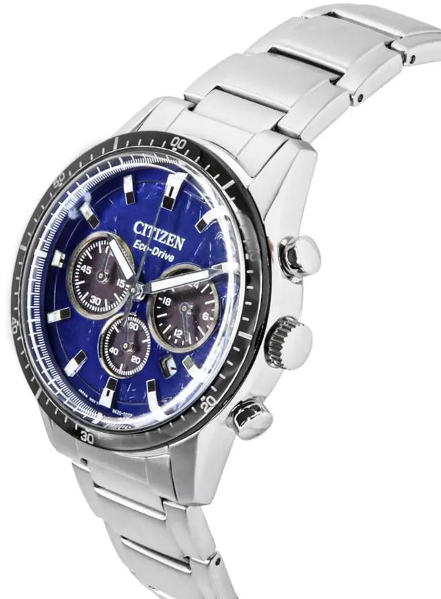 Alt view image 3 of 4 - Citizen Eco-Drive Chronograph Blue Dial 100M Men's Watch CA4624-56L