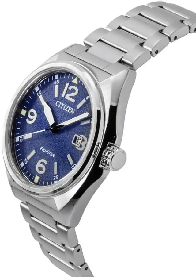 Alt view image 3 of 4 - Citizen Eco-Drive Stainless Steel Blue Dial AW1571-76L 100M Men's Watch