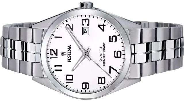 Alt view image 3 of 3 - Festina Classics Stainless Steel White Dial Quartz F20437-1 100M Men's Watch