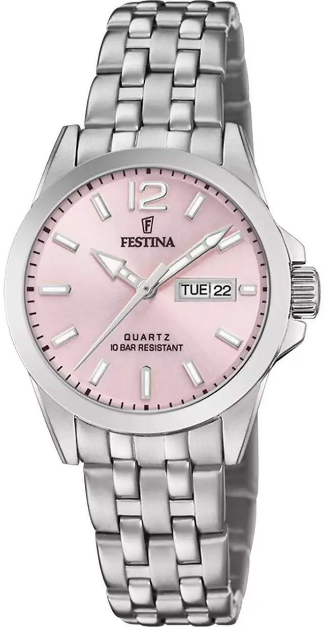 Main image of Festina Classics Stainless Steel Pink Dial Quartz F20455-2 100M Women's Watch