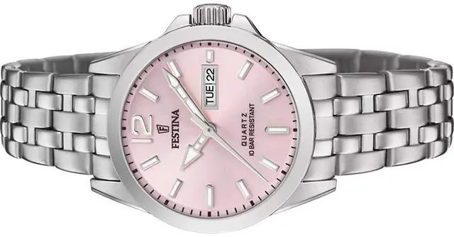 Alt view image 3 of 3 - Festina Classics Stainless Steel Pink Dial Quartz F20455-2 100M Women's Watch