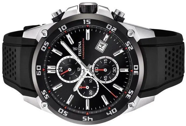 Alt view image 4 of 4 - Festina The Originals Collection Mens Quartz Watch with Black Dial Chronograph Display and Black Rubber Strap F20330/5