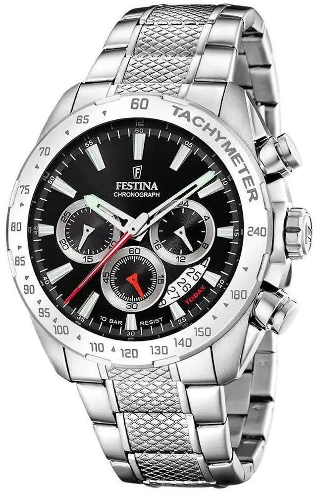Main image of Festina Chrono Sport Stainless Steel Black Dial Quartz F20668-4 100M Men's Watch