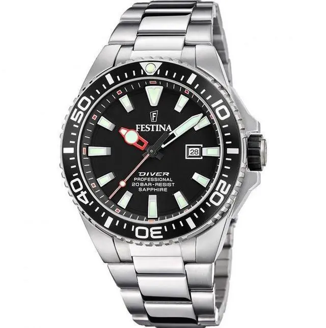 Main image of Festina Diver Stainless Steel Black Dial Quartz F20663-3 200M Men's Watch