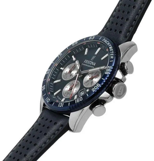 Alt view image 2 of 3 - Festina Timeless Chronograph Blue Dial Quartz 100M Men's Watch F20561-2