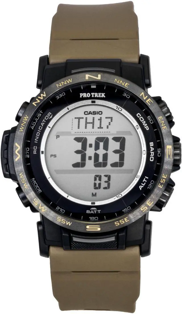 Alt view image 6 of 7 - Casio Pro Trek Digital Bio-Based Resin Solar PRW-35LD-5 100M Men's Watch